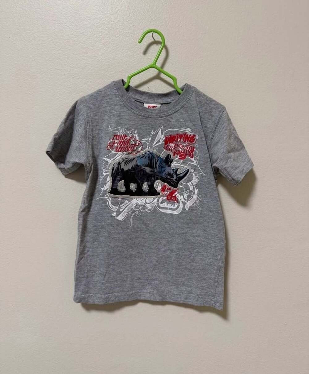 Ecko Unltd. Gray Rhino Graphic Toddler T-Shirt Size 3T
